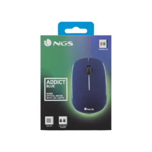 MOUSE NGS WIRED OPTICAL [ADDICT] BLUE WITH LED LIGHTS 2