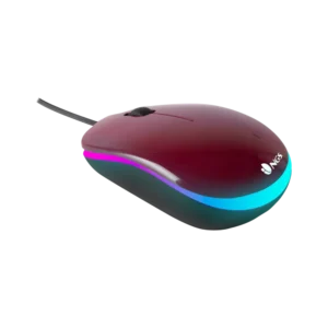 MOUSE NGS WIRED OPTICAL [ADDICT] MAROON WITH LED LIGHTS 1
