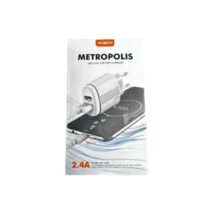 Φορτιστής Moxom Metropolis MX-HC87 με 2 Θύρες USB-A και Καλώδιο micro USB Λευκός