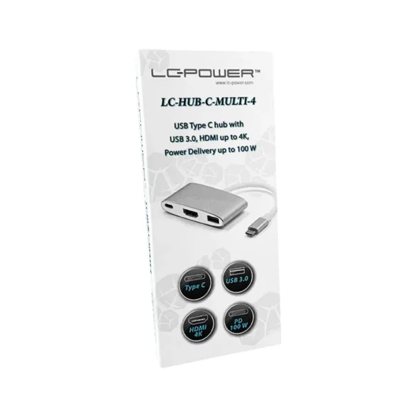 Docking Station LC-Power LC-HUB-C-MULTI-4 Type C with USB 3.0, HDMI and PD