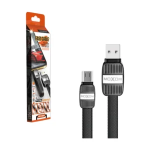 Καλώδιο Flat USB 2.0 to micro USB MOXOM MX-CB04 Μαύρο 1m