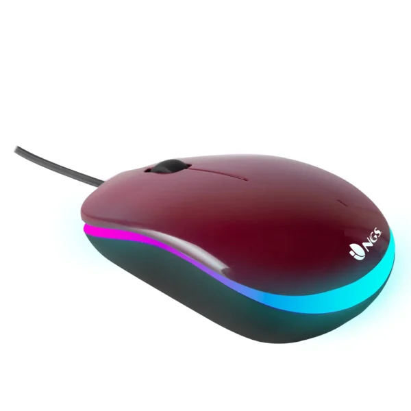 Mouse NGS Wired Optical Addict Maroon With LED Lights
