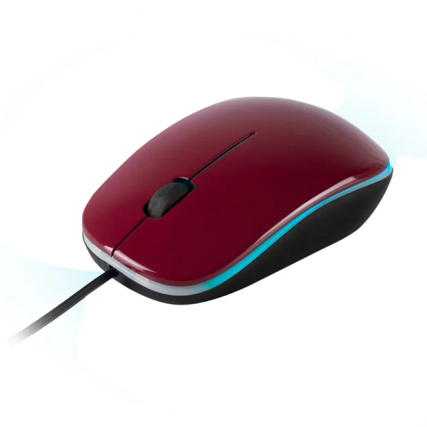 Mouse NGS Wired Optical Addict Maroon With LED Lights