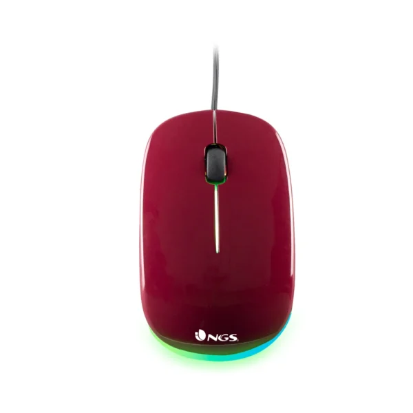 Mouse NGS Wired Optical Addict Maroon With LED Lights