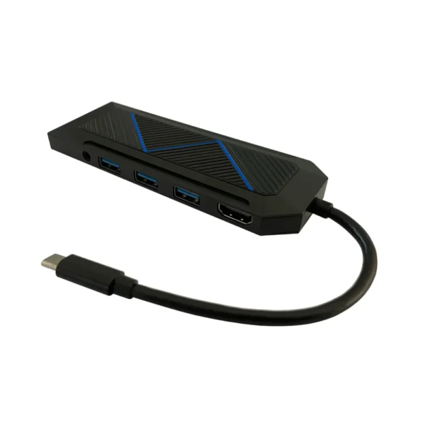 Docking Station LC-Power LC-HUB-C-MULTI-6-RGB Type C with Card Reader, PD, RJ45 & HDMI