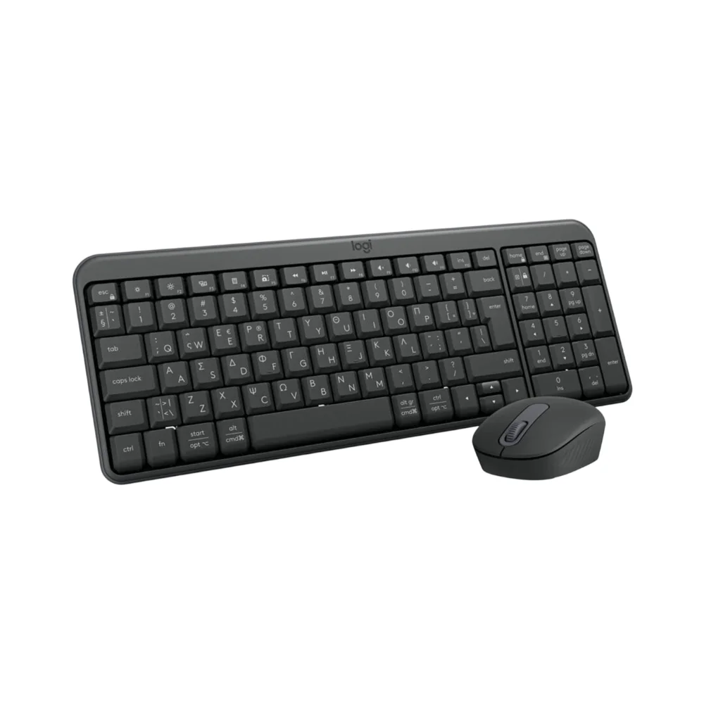 Logitech MK250 Compact Graphite ασύρματο πληκτρολόγιο με ελληνικούς χαρακτήρες και ποντίκι Bluetooth